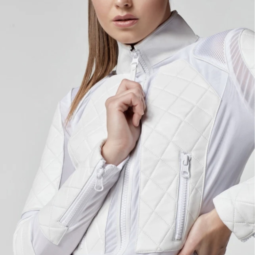 🩷Blanc Noir Quilted White Moto Jacket🩷 - Picture 12 of 12